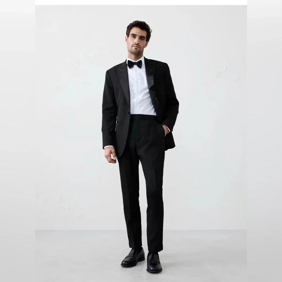NWT Banana Republic Tailored Fit Tuxedo Black Suit Pant Sz 38 x 30 (#781724)